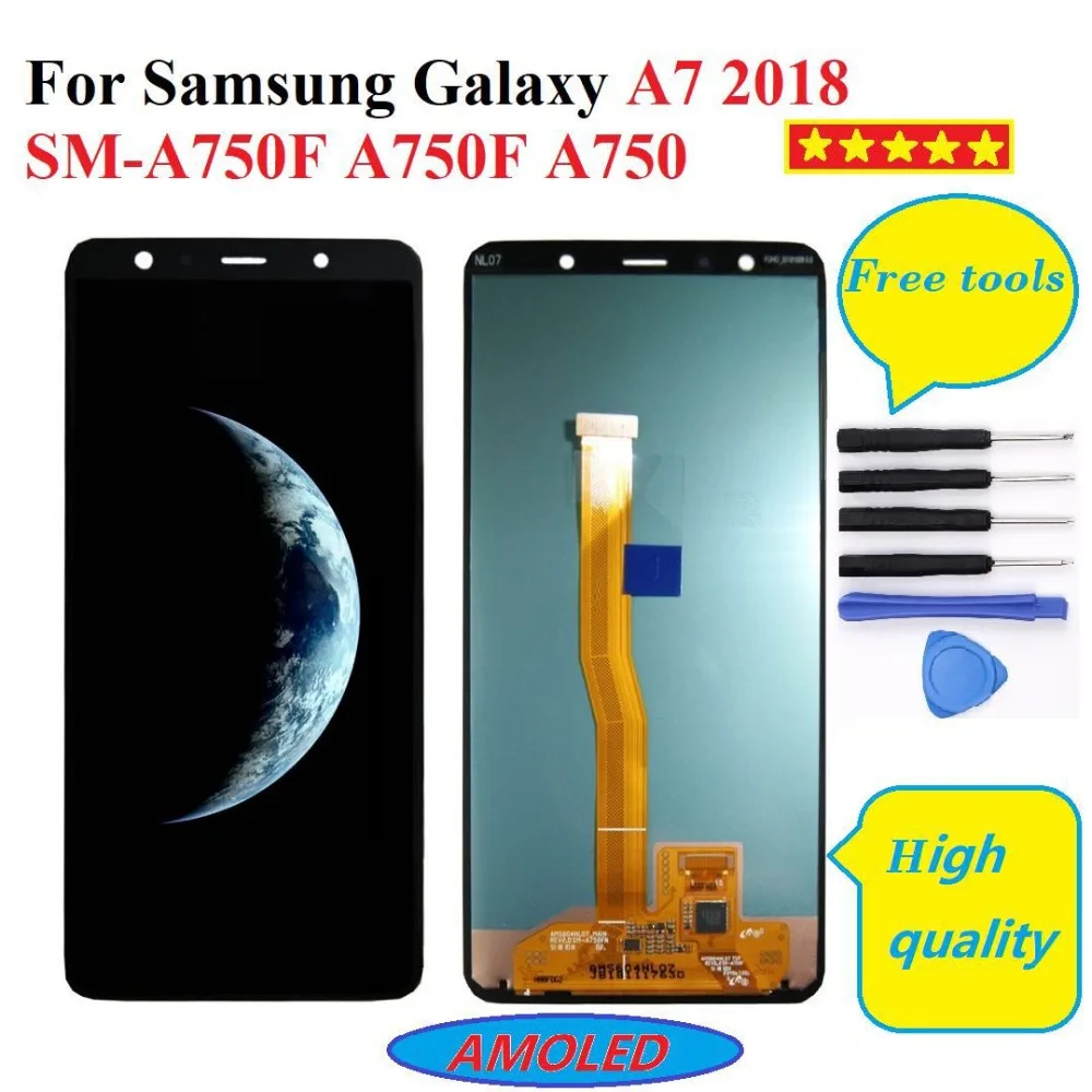 6 0 ''для samsung Galaxy A7 2018 SM A750F A750 ЖК дисплей Дисплей Сенсорный экран планшета в
