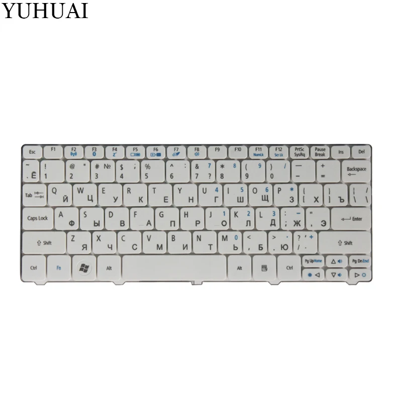 Для acer Aspire One Happy 2 ZE-7 E100 AOE100 P0VE6 POVE6 ZE6 ZE7 N55C Клавиатура для ноутбука белая русская/RU