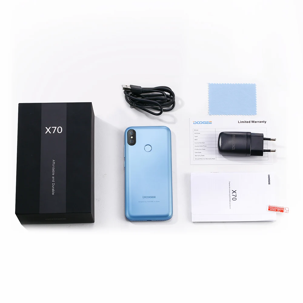 Новый DOOGEE X70 смартфон 5 ''u-образная 19:9 MTK6580 четырехъядерный 2 Гб ОЗУ 16 ПЗУ