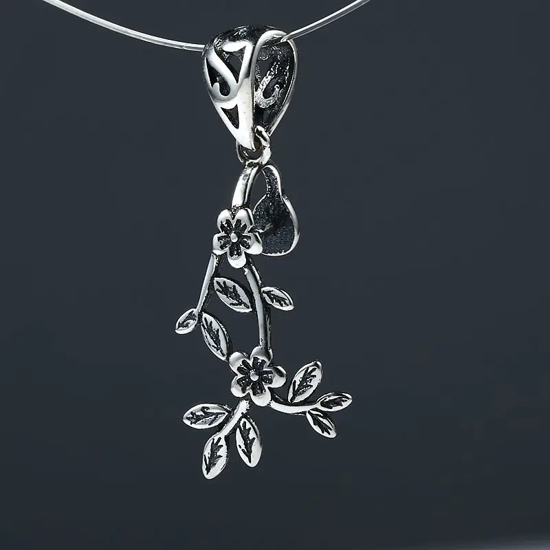 

10pcs/lot Art Deco 925Sterling Silver Flower Leaf Women Pendant Clip Clasp Charm Fine Jewelry Setting