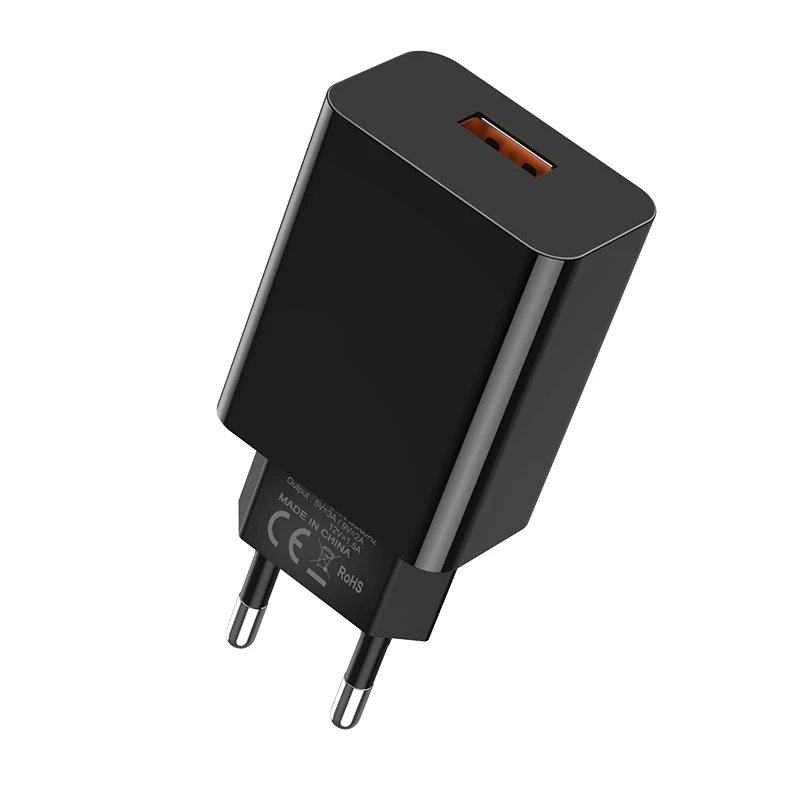 Black Rock QC 3,0 зарядное устройство с одним разъемом USB адаптер для samsung Xiaomi Быстрая зарядка зарядное устройство для телефона дорожный настенный адаптер для huawei Lg EU Plug - Тип штекера: Black