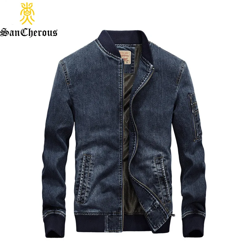 2018 New Arrival Denim Spring Autumn Winter Jacket Men Fleece Jeans 2 Colors Outerwear Windproof Coat | Мужская одежда