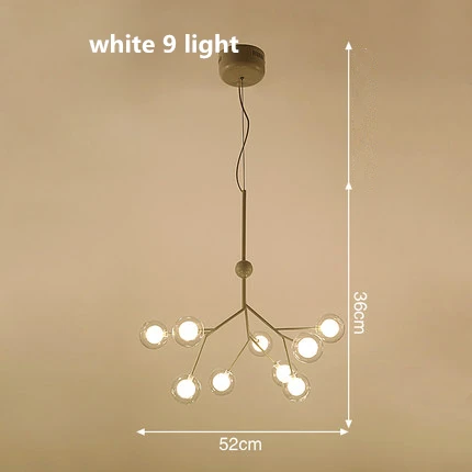 white 9 light Современные двойные стеклянные абажуры G4 светодиодные подвесные лампы, подвесные светильники для гостиной, подвесные лампы - Цвет корпуса: white 9 light