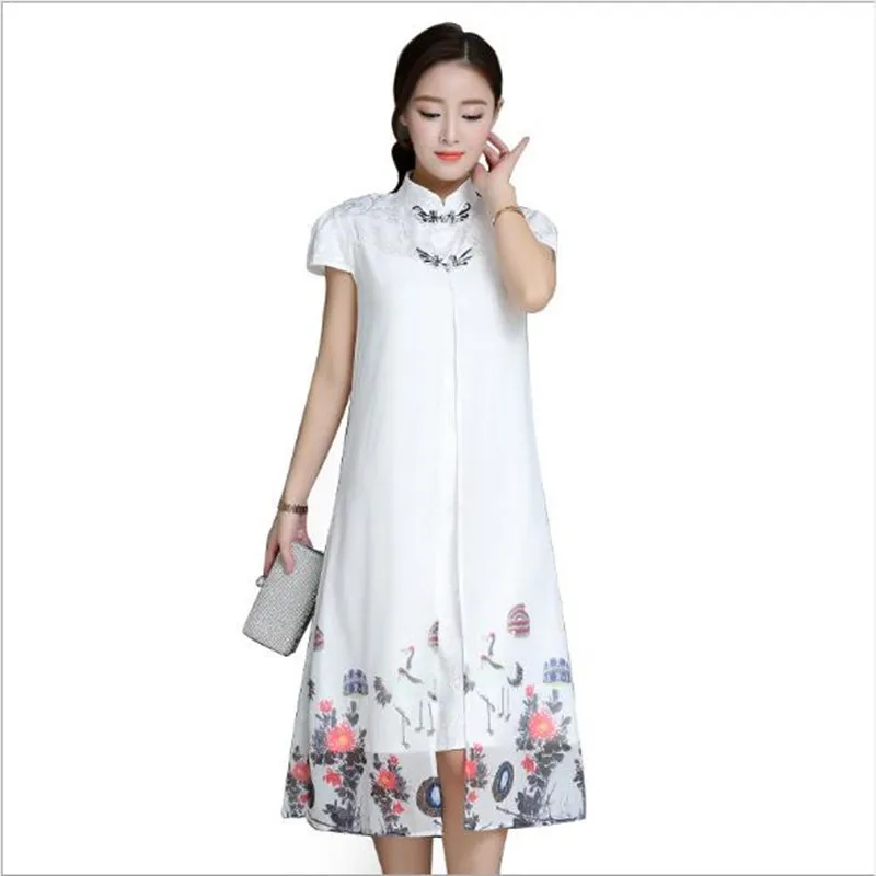 Женское традиционное китайское платье qipao с разрезом по бокам в китайском стиле