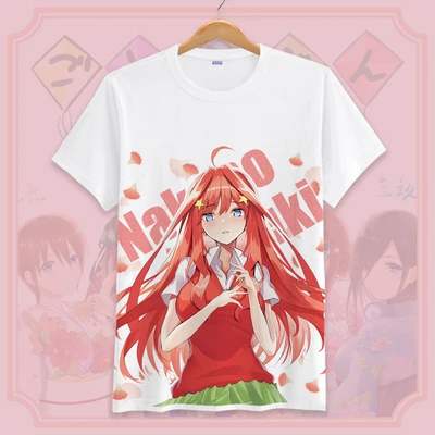 01 Аниме Gotoubun no Hanayome The quintestinal Quintuplets Nakano Ichika футболка Косплей Nakano Ichika футболка безрукавки "Аниме" унисекс - Цвет: 01