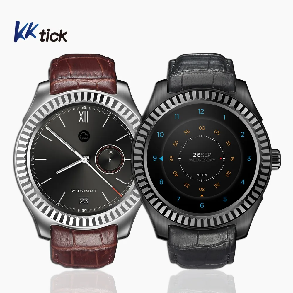 Kktick d7w Android 4.4 SmartWatch спутником часы MT6572 с 500 мАч Батарея Ёмкость Компасы Wi Fi|android