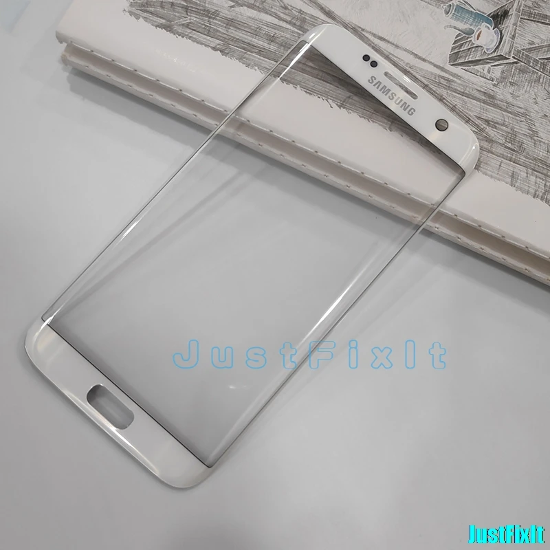 white Передняя стеклянная линза+ наклейки+ инструменты для samsung s7 edge G935F G935A ЖК-дисплей внешняя Сенсорная панель Замена стекла - Цвет: white