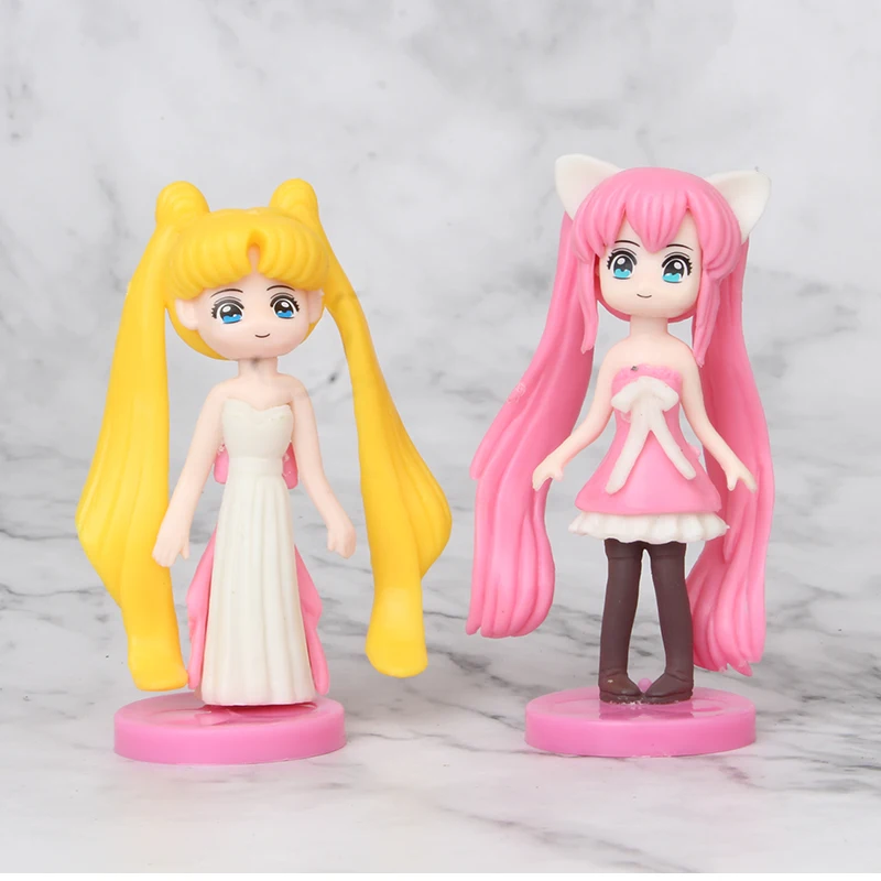6 шт./компл. аниме Сейлор Мун Цукино Usagi Hatsune Miku Janpanese девушки большой глаз Фигурки