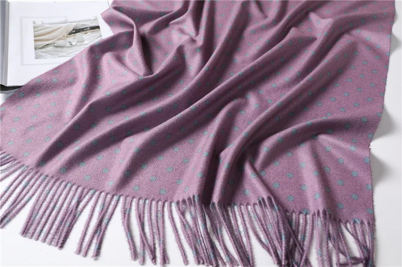 Dot Print Cashmere Scarf Women Thick Warm Shawls and Wraps Winter Scarves Long Pashmina Fashion Tassels Neck Scarfs Hijab Femme