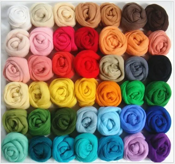 

108g 36 Colors Wool Roving Fibre Wool Yarn Roving For Needle Felting Hand Spinning DIY 3g/bag