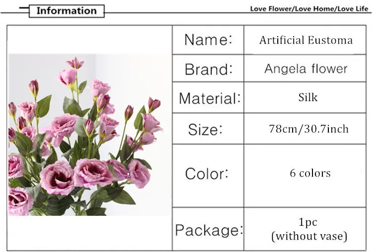 6 голов/Букет Eustoma искусственные шелковые цветы для дома окно аксессуар для балконов украшения поддельные Флорес фотографии фоны