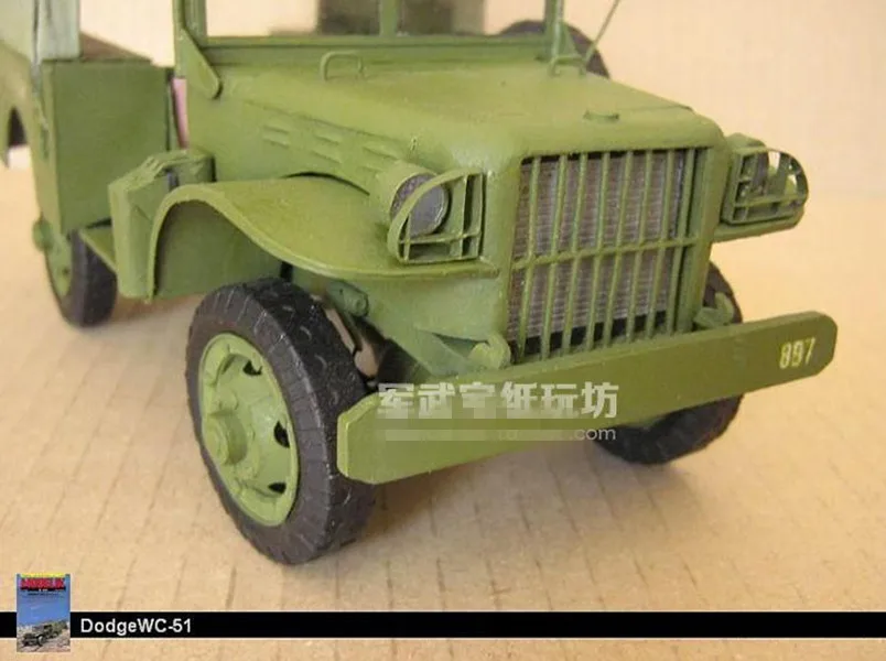 Масштаб 1:25 американский Dodge Jeep WC 51 Вторая мировая война jeep 3D Paper Model Kit|Картонные
