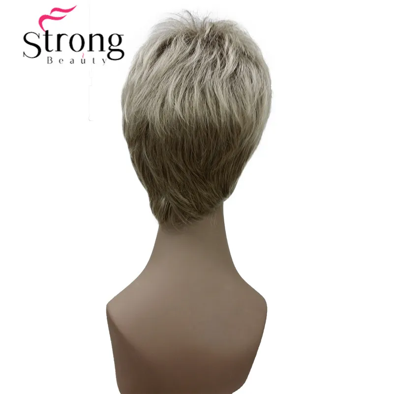 StrongBeauty очень короткие черные челки полный синтетический парик выбор цвета
