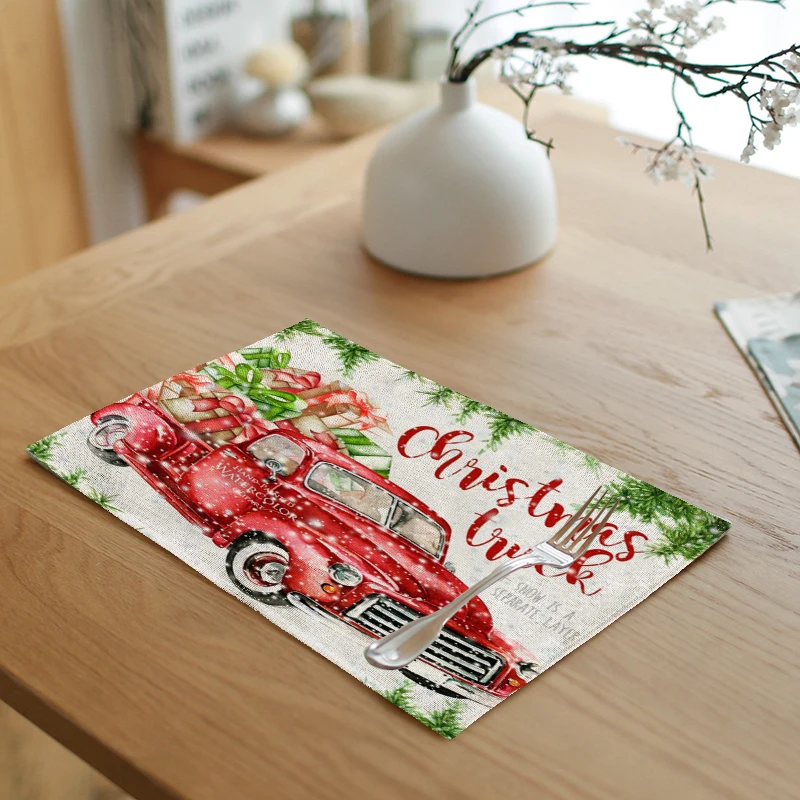 Рождественские подарки новогодний узор коврик для стола кухонные украшения