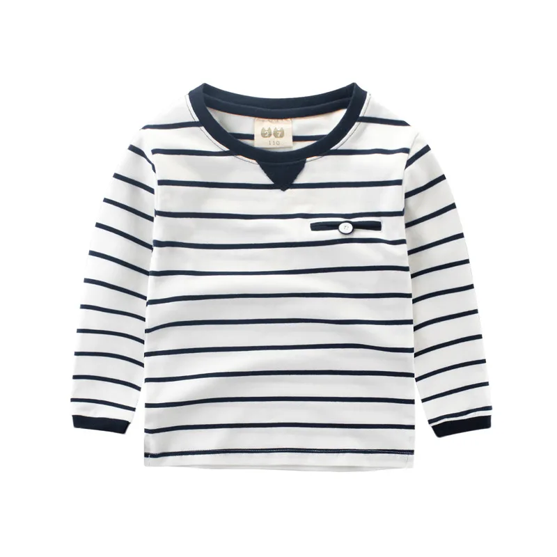 100% хлопок Длинные рукава Детская Футболка для мальчика с рисунком круглым