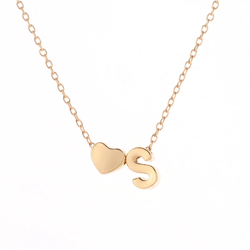 10 шт./лот ожерелье с надписью Sweet Love маленькое сердце одной буквой