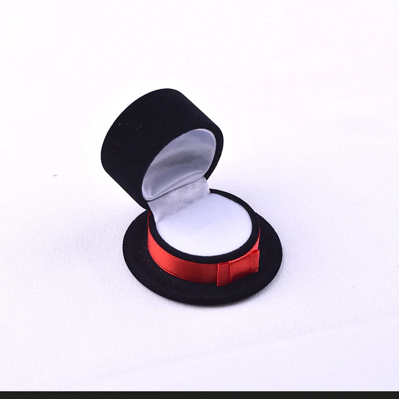 

New Cute Straw Hat Velvet Rings Jewelry Box Earring Ear Stud Case Gift Container Carrying Cases For Rings Display Box
