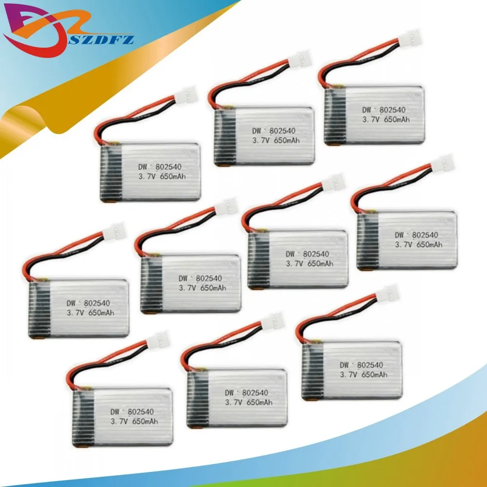 10 шт./партия 3 7 V 650 mAh литий полимерный Батарея для Syma X5C X5/syma x5c Модернизированный