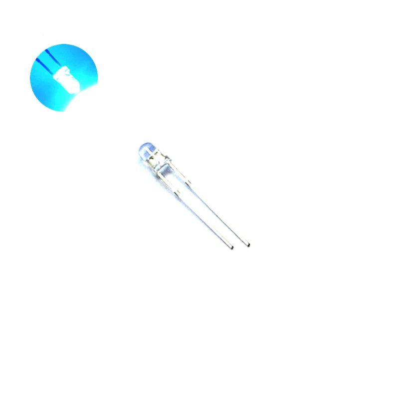 

100Pcs Transparen Light emitting diode 3MM Blue LED Lamp bead F3 blue