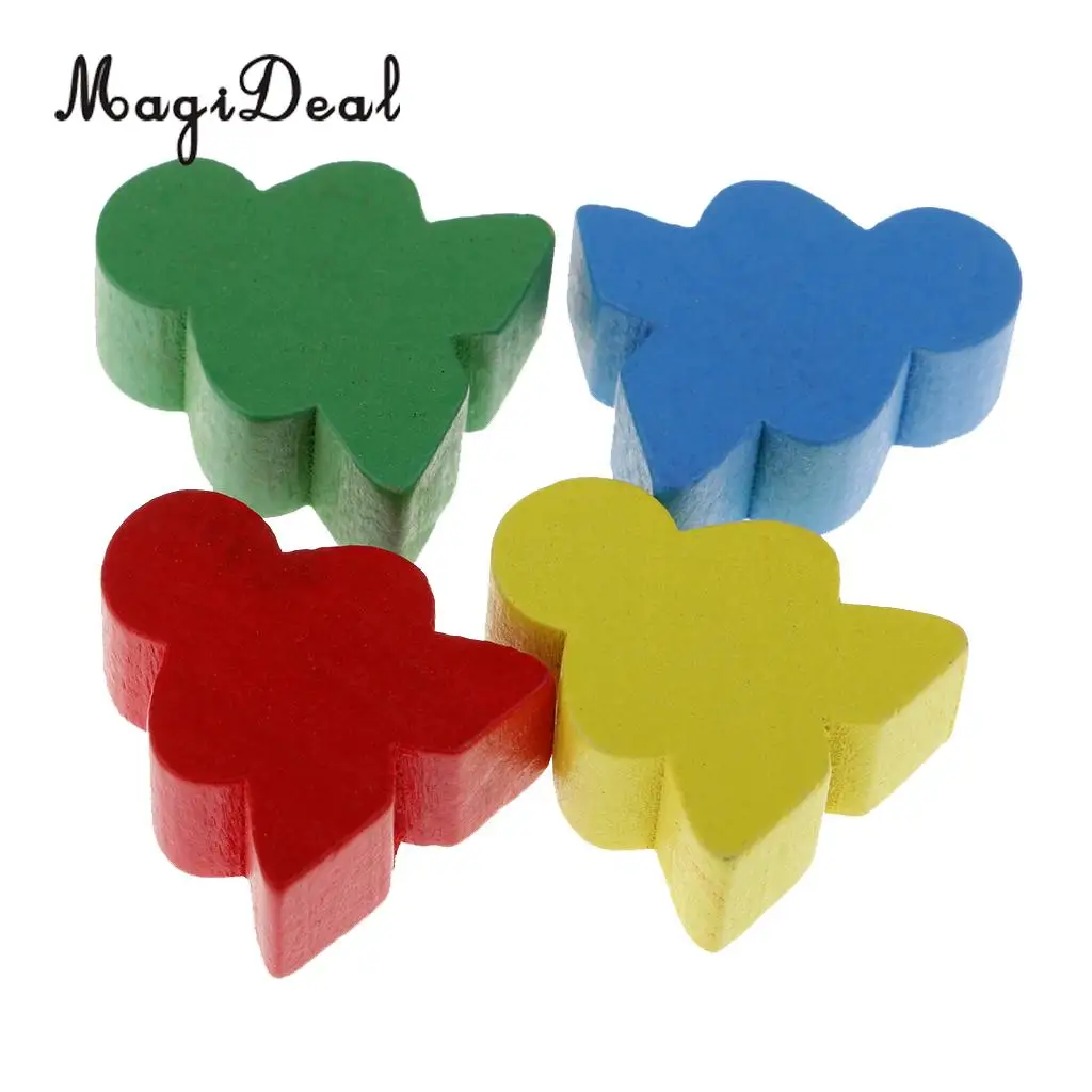 MagiDeal Novelty 50Pcs Assorted Color Human Shape Wooden Chess for Kids Board Game Educational Toys Gifts 24 x 19 9 mm Multi | Спорт и