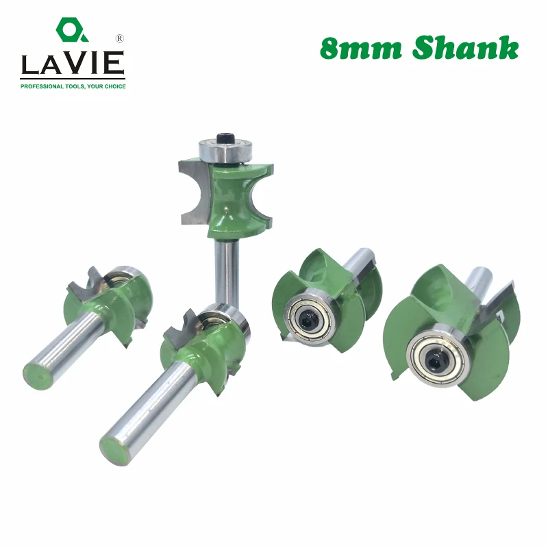 

LA VIE 1 PC 8mm Shank Bullnose Half Round Bit Endmill Router Bits Wood 2 Flute Bearing Woodworking Tool Milling Cutter MC02047