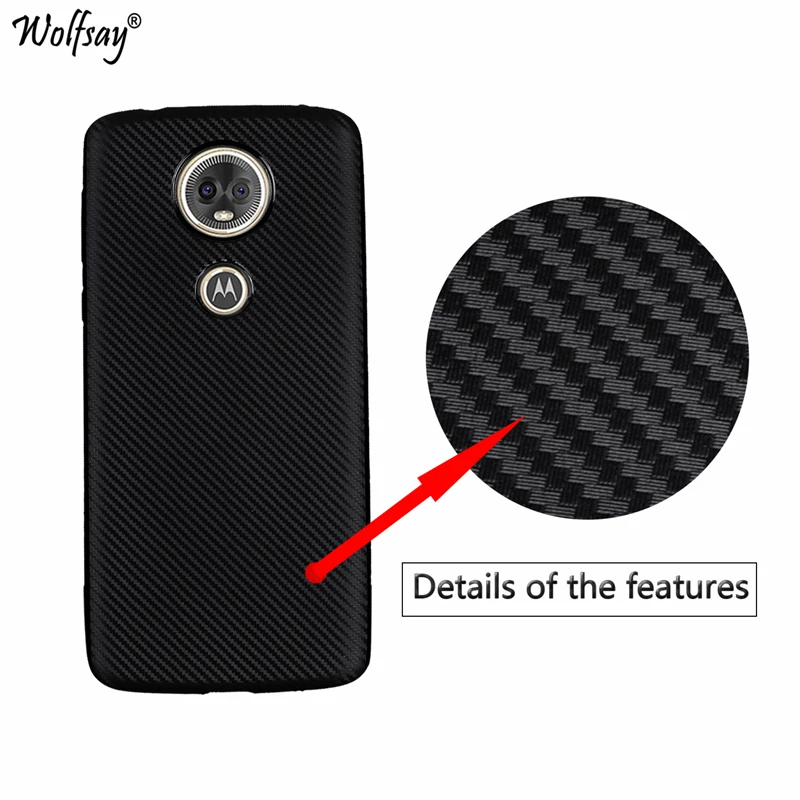 For Motorola Moto E5 Plus Cover Coque New Carbon Fiber Texture Soft Silicone Phone Case | Мобильные телефоны и аксессуары