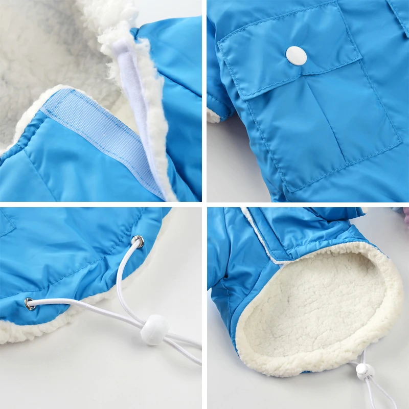 Зимняя одежда для маленьких собак теплая куртка с капюшоном щенков и кошек