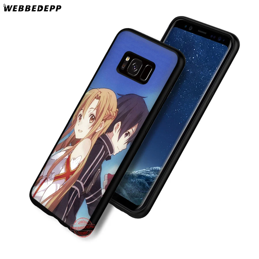 Мягкий ТПУ чехол WEBBEDEPP Sword Art Online SAO Anime для Samsung A3 A5 A6 A7 A8 A9 S6 S7 Edge S8 S9 S10e J6 Note 8 9 10 Plus |