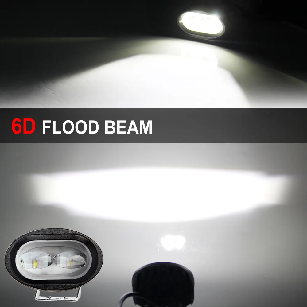 6D Flood Light Braveway 3,6 дюймов заливающий луч/точечный светодиодный рабочий светильник Водонепроницаемый внедорожный грузовик Автомобильный светодиодный рабочий светильник 12V светодиодный Экстра светильник для мотоцикла ATV - Цвет: 6D Flood Light