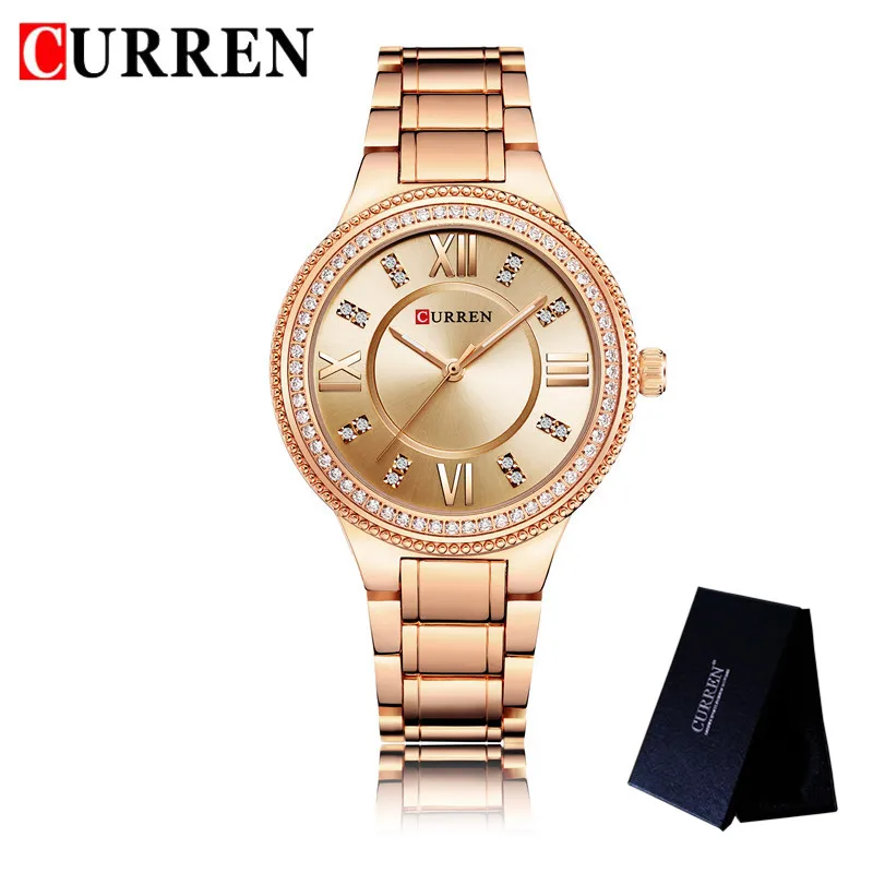 CU900401 without box CURREN Модные женские часы Лидирующий бренд Роскошные женские наручные часы для девочек браслет из нержавеющей стали классические повседневные женские часы 9004 - Цвет: CU900401 without box
