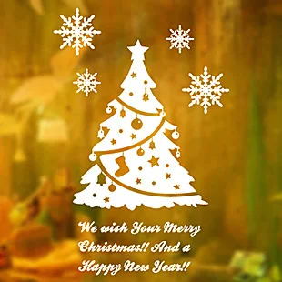 

Free Shipping Christmas Tree Wall sticker window sticker Wall Decor Glass Sticker home decoration