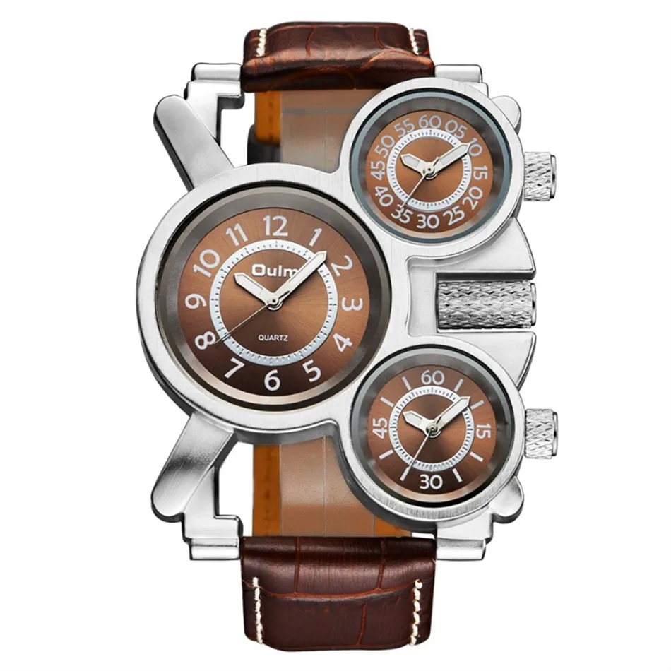 OULM 1167 брендовые оригинальные модные часы для мужчин 5 см большой циферблат 3