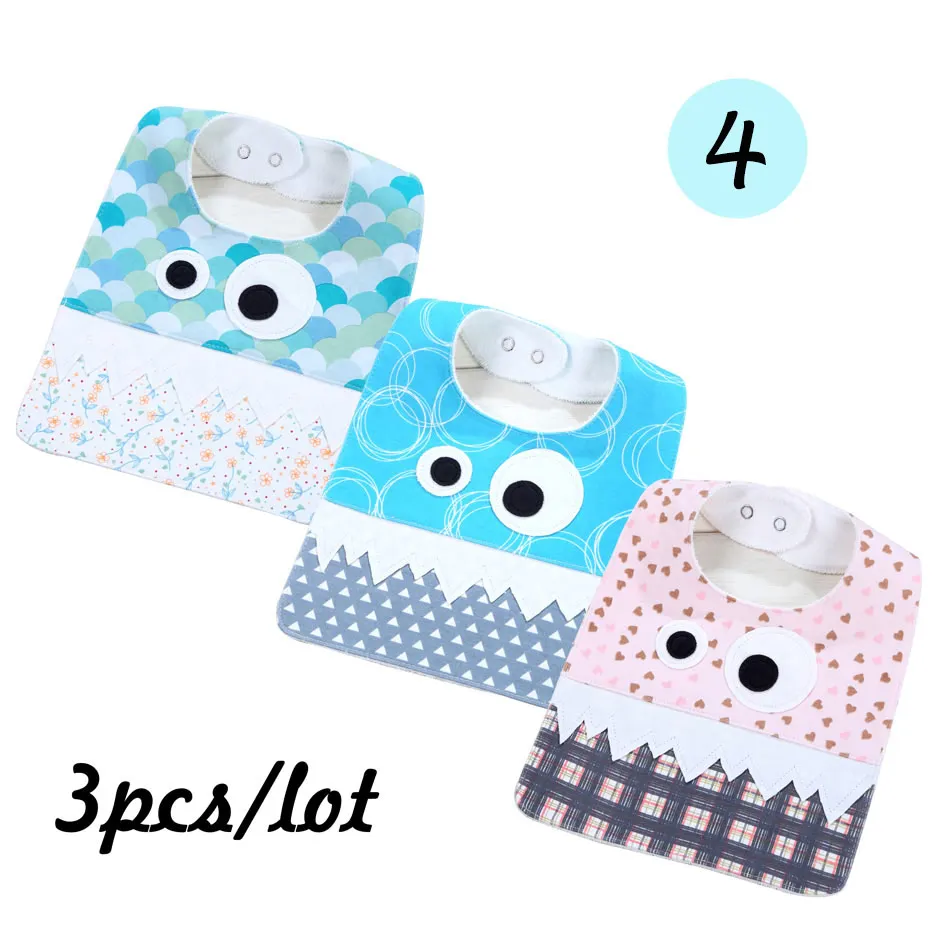 

3PCS/ lot Baby Kids 100%Cotton Bandana Bibs Feeding Saliva Towel Dribble Set