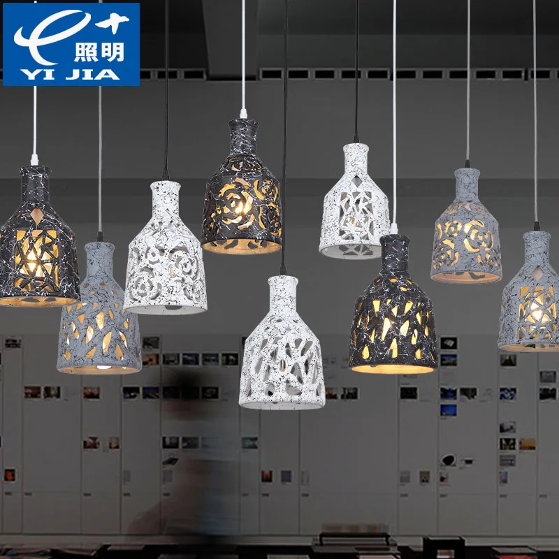 

Nordic retro ceramic iron industrial pendant lights restaurant bar coffee dining room hang lamp 110-240V