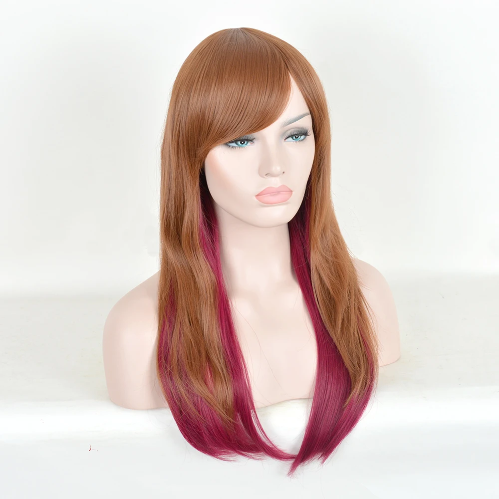 65 см Коричневый Бордовый Смешанный Цвет Длинные Прямые Дешевые Теплостойкий