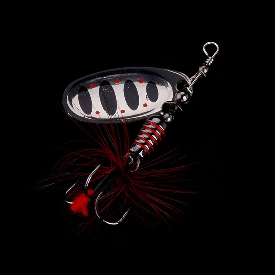 WALK FISH 3PCS/Lot Spinner Bait 5.1g Feather Treble Hooks Metal Fishing Lures Spoon Slice Lure Pike Wobblers Bass Hard | Спорт и