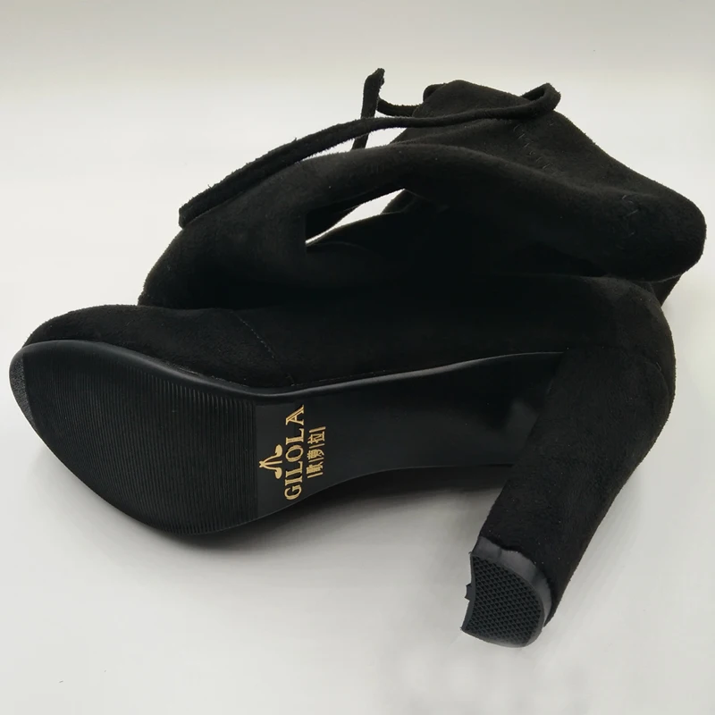 Пикантные женские зимние сапоги из искусственной замши на высоком каблуке