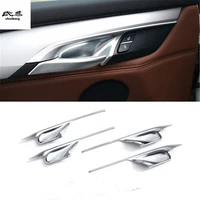 4pcslot abs interior door shake handshandle bowl decoration cover for 2014 2018 bmw x5 f15 x6 f16 ccar accessories