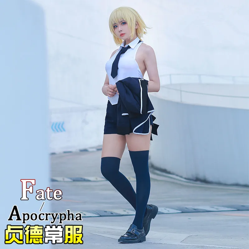 Аниме Fate Apocrypha Косплэй Жанны д 'Арк Cos Хэллоуин вечерние Cos: жакет + рубашка шорты