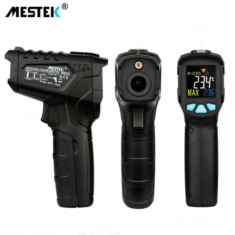 

Thermometer Infrared -50~380/500/800C Thermometer Laser IR Temperature Colorful LCD with Alarm Device Humidity Hygrometer Meter