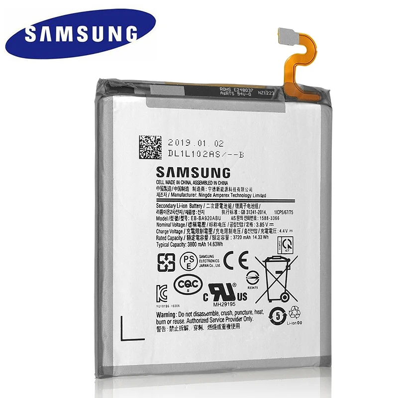 EB-BA920ABU samsung запасной аккумулятор для samsung A9s SM-A9200 A9200 настоящая батарея телефона с инструментами 3800 mAh