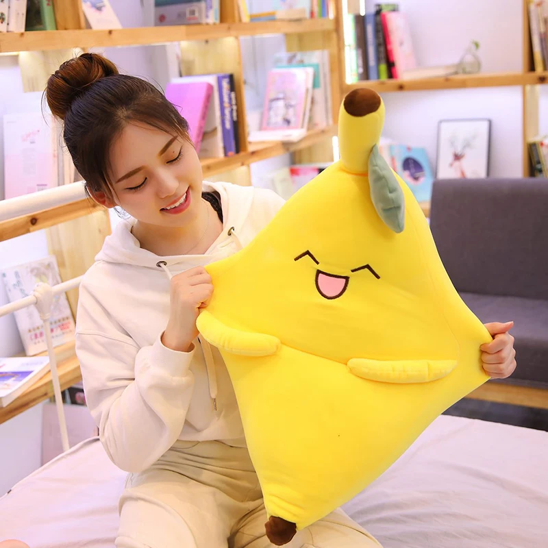 50CM-90cm Giant Soft Cartoon Smile Banana Plush Toys Stuffed Fruit Cushion Pillow Creative Girls Valentine's Gift Plush Toy Doll
