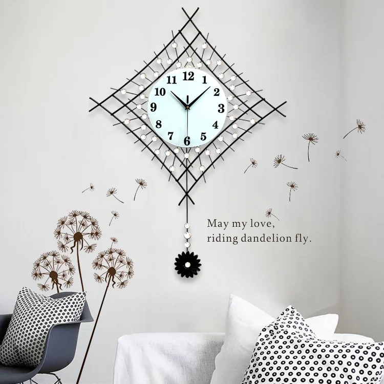 Креативные современные украшения маятниковые часы модные настенные для