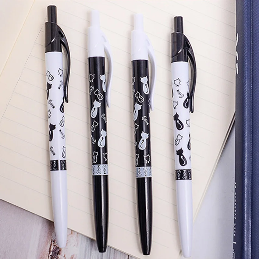 1pcs/lot Cute Black and White Cat Cartoon Ballpoint Pen Writing ballpoint pen School Office supplies 0.5mm
