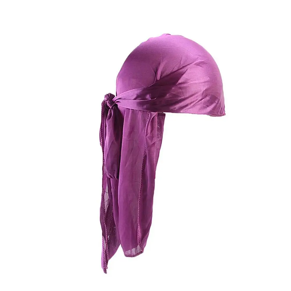 2020 New Unisex Long Silk Satin Durags Turban Hat Wigs Doo Durag Biker Headwrap Chemo Cap Pirate Women Men Hair Accessories |