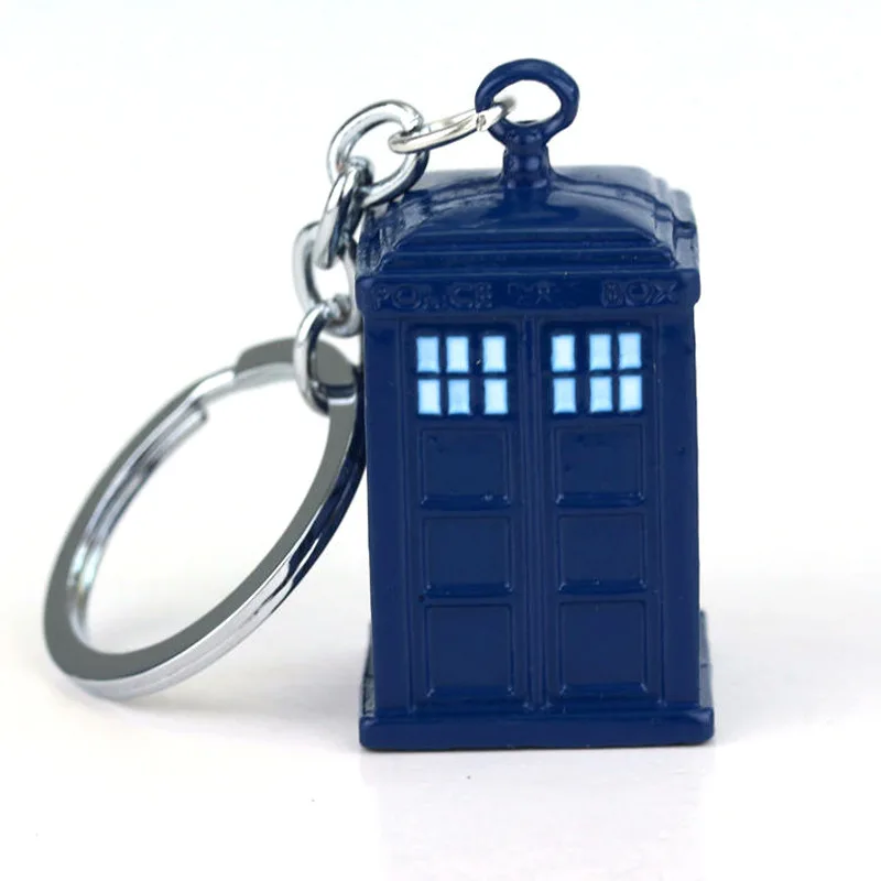 Брелок Doctor DW Blue TARDIS Полицейская коробка медные кольца для подарка брелок ключей