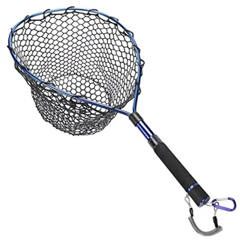 Aluminum Alloy Retractable Silicon Rubber Landing Net Catch And Release Holder Fishing 85cm | Спорт и развлечения
