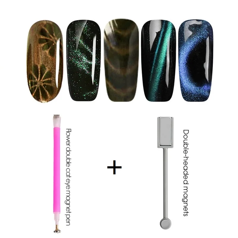 2pcs a kit WiRinef дизайн ногтей цветок кошачий глаз МАГНИТ ручка волшебная палочка двусторонняя магнитная наклейка для кошачий глаз 3D магнитные палочки инструменты - Цвет: 2pcs a kit