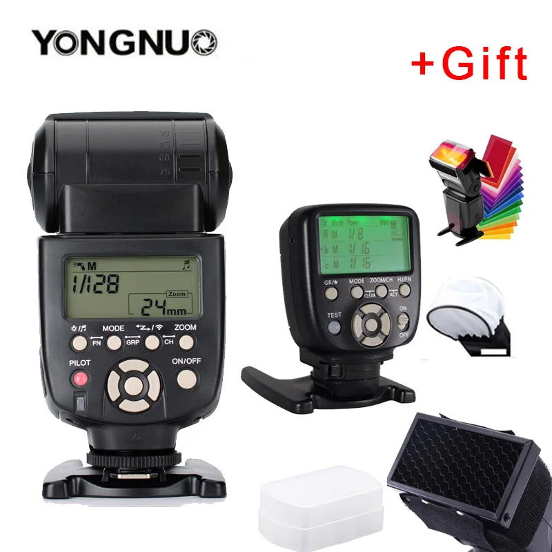 2 шт. YN560 III Вспышка Speedlite светильник с YN560TX II ЖК беспроводной ручной контроллер вспышки для камеры Canon Nikon - Цвет: Черный