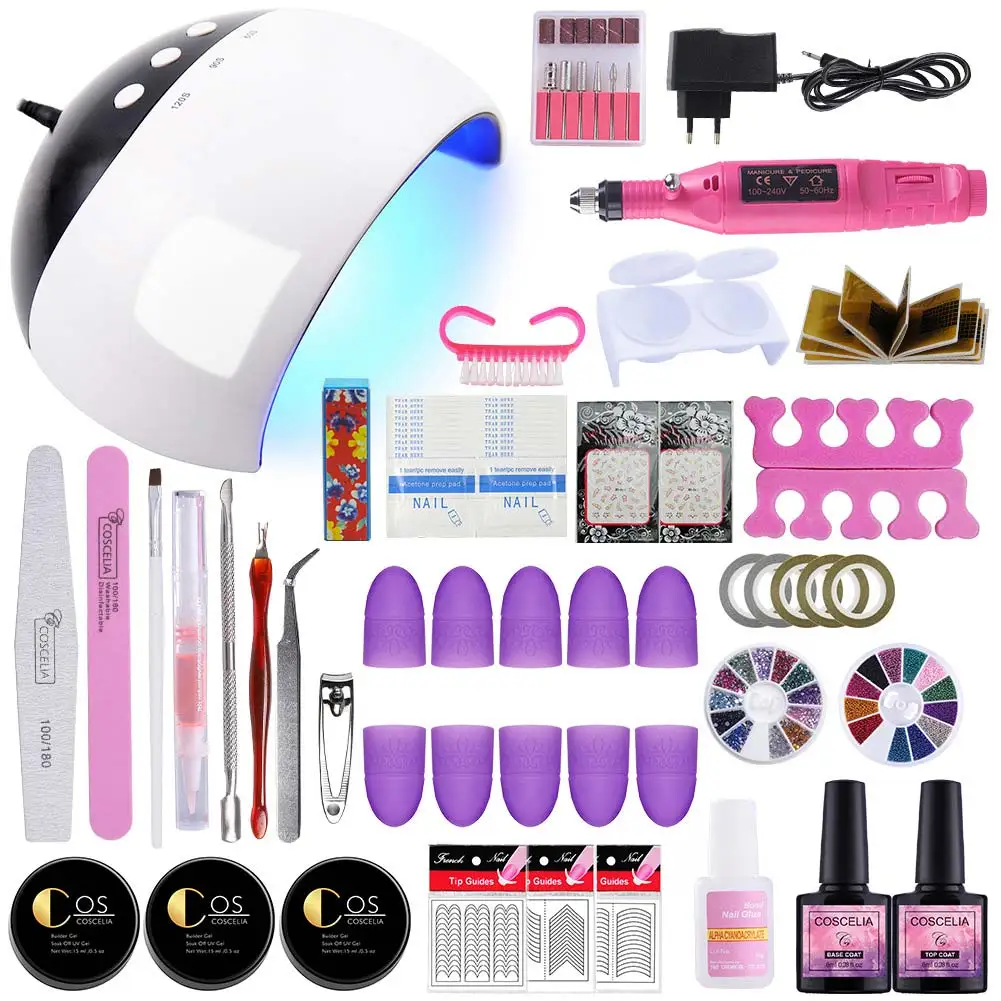 No Gel Kit 24W УФ-лампы 6/10/12 Цвет био-Гели Soak Off Гель для ногтей лаки для ногтей комплект гель-лаков для ногтей маникюрный набор для маникюра ручка комплект - Цвет: No Gel Kit